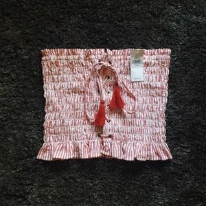 American Eagle Red and White tube top
